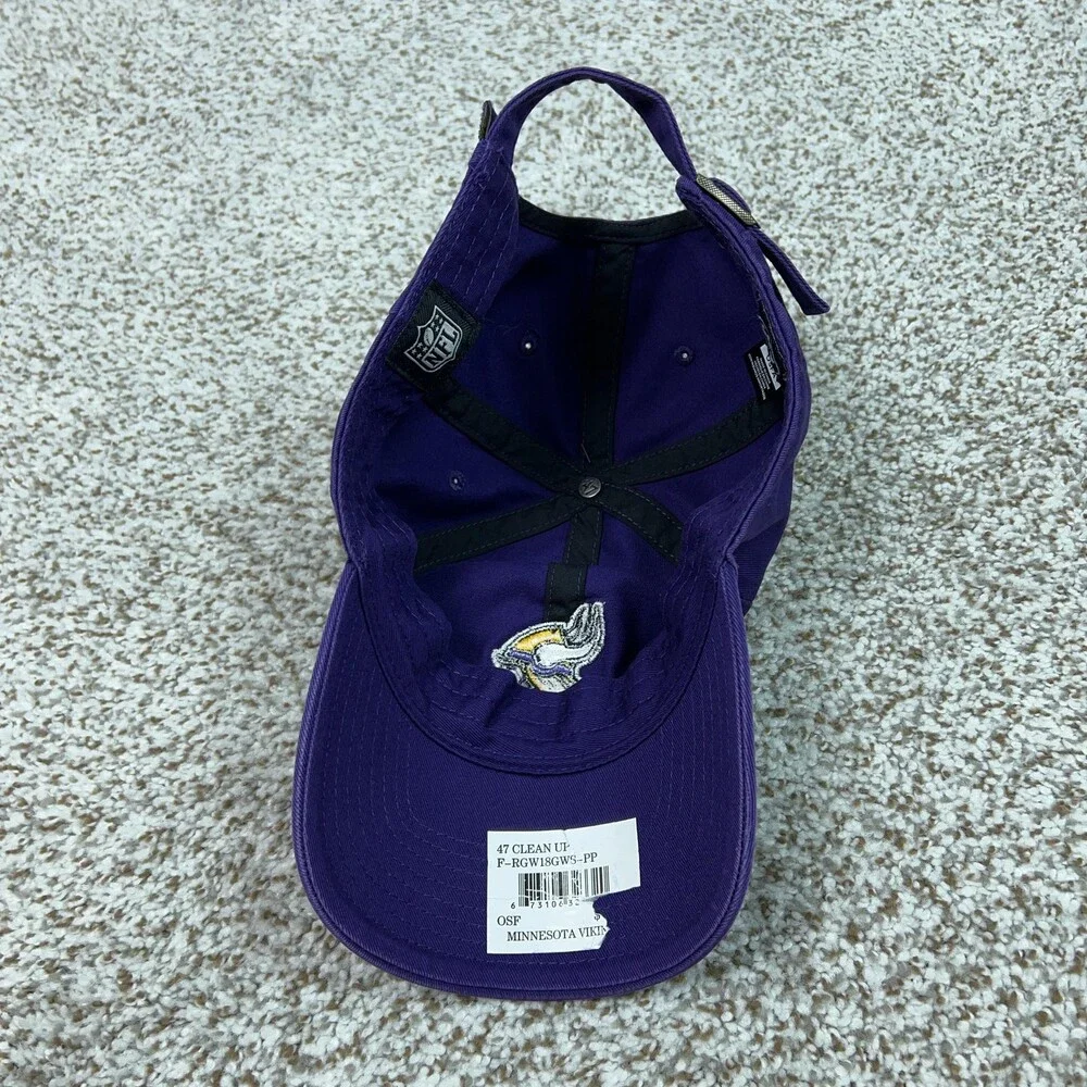 Minnesota Vikings Hat Cap Strap Back Purple NFL Football Mens OSFA 47 Sports Dad
